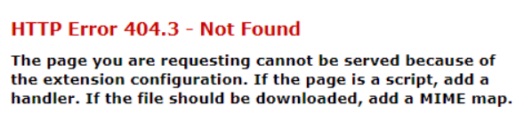 404.3 ASP.Net Error